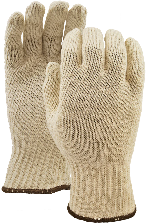 CERTIFIED Plain Natural White Poly Cotton Knit Gloves