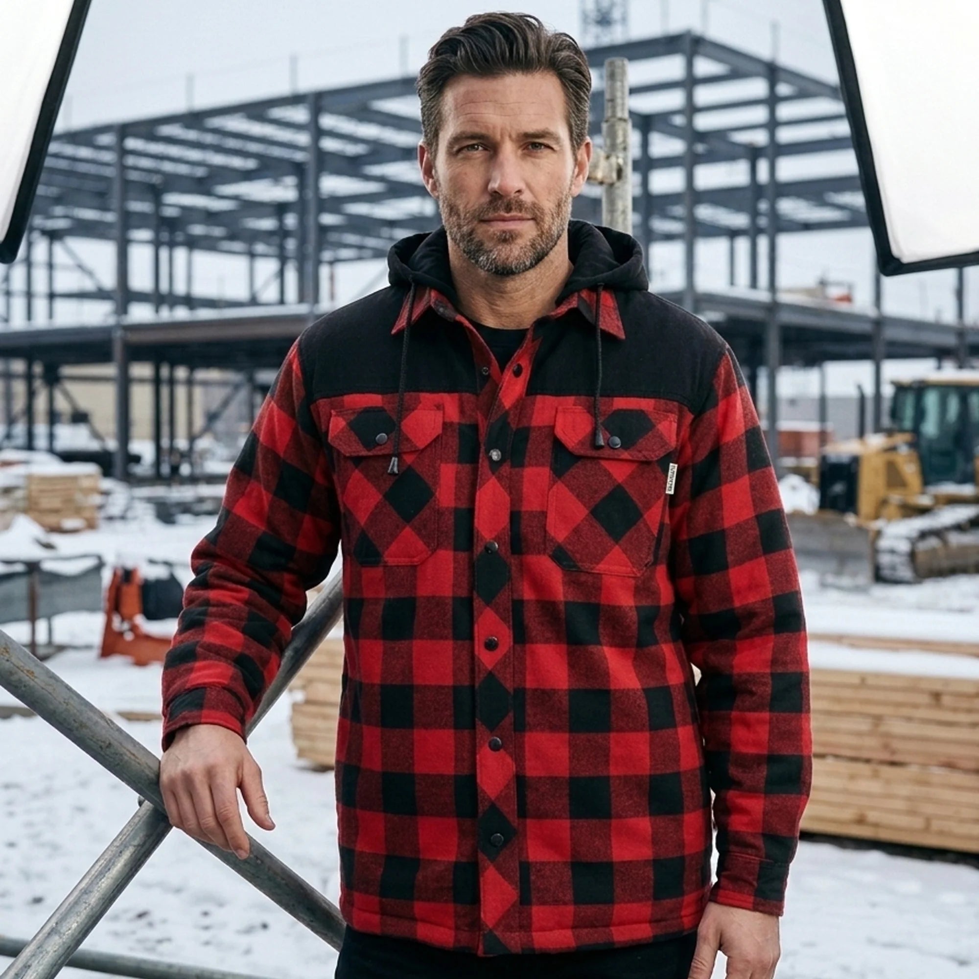 Gatts WorkWear Men's Flannel Lined Hooded Shirt - 630-T-DCF