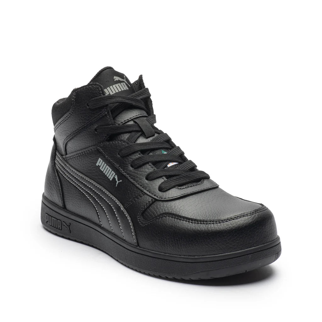 PUMA Safety FrontCourt Black Mid 6" CSA Work Boots