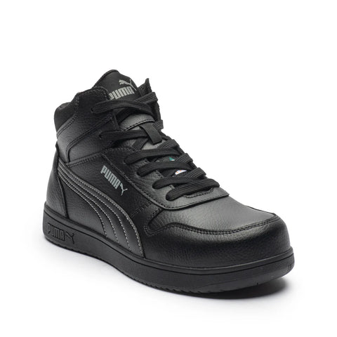 PUMA Safety FrontCourt Black Mid 6" CSA Work Boots