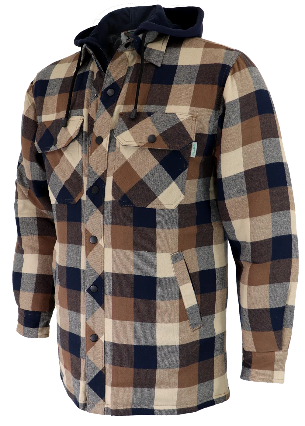 Gatts WorkWear Men's Flannel Lined Hooded Shirt - 630DCF