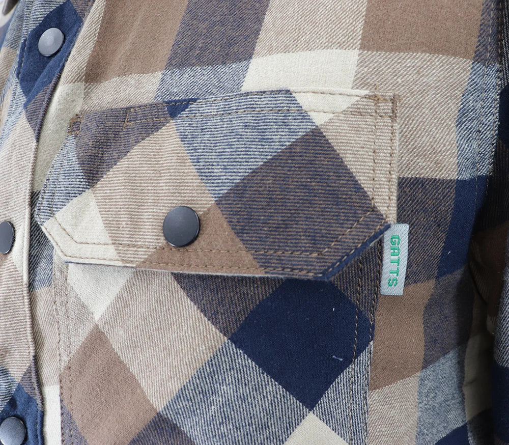 Gatts WorkWear Men's Flannel Lined Hooded Shirt - 630DCF