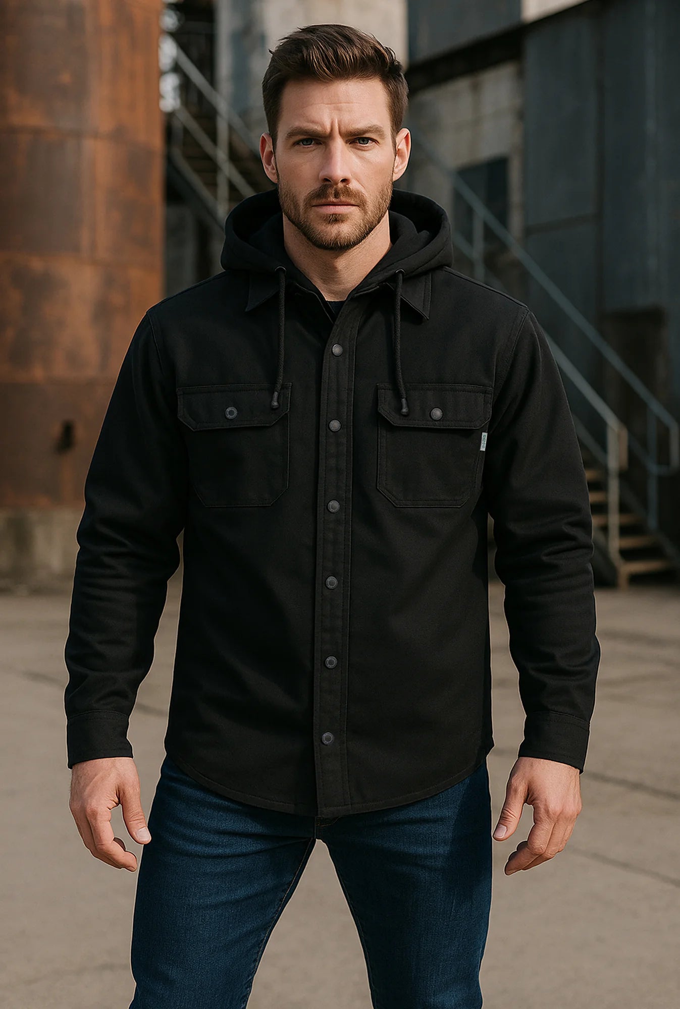Gatts WorkWear Men's Lined Canvas Hooded Shirt - 631CAD
