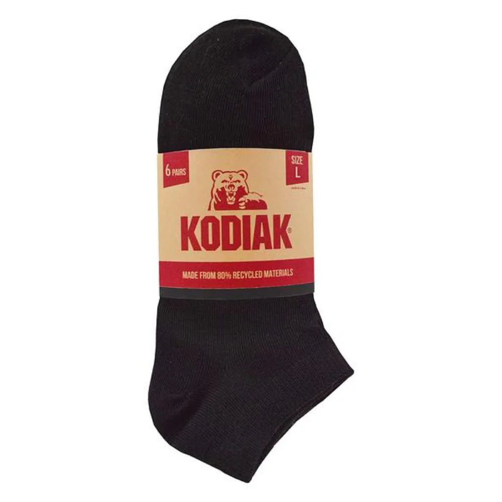 Kodiak Men's 6 Pair Low Cut Plain Socks