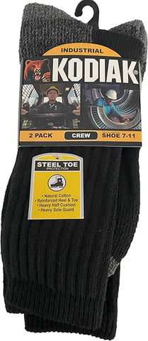 Kodiak Men's Steel Toe Protection Work Socks 2Pairs/Pack