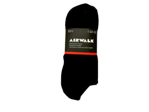 AIR WALK Men's Low Cut Socks 10-Pack Black