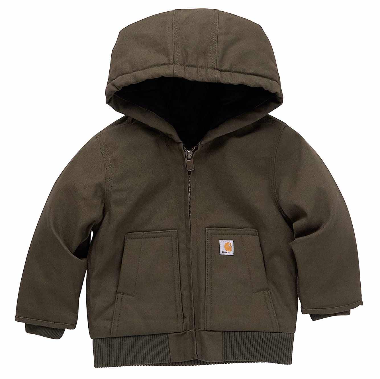 Carhartt Boys Zip Front Canvas Insulated Hooded Active Jacket - CP8552