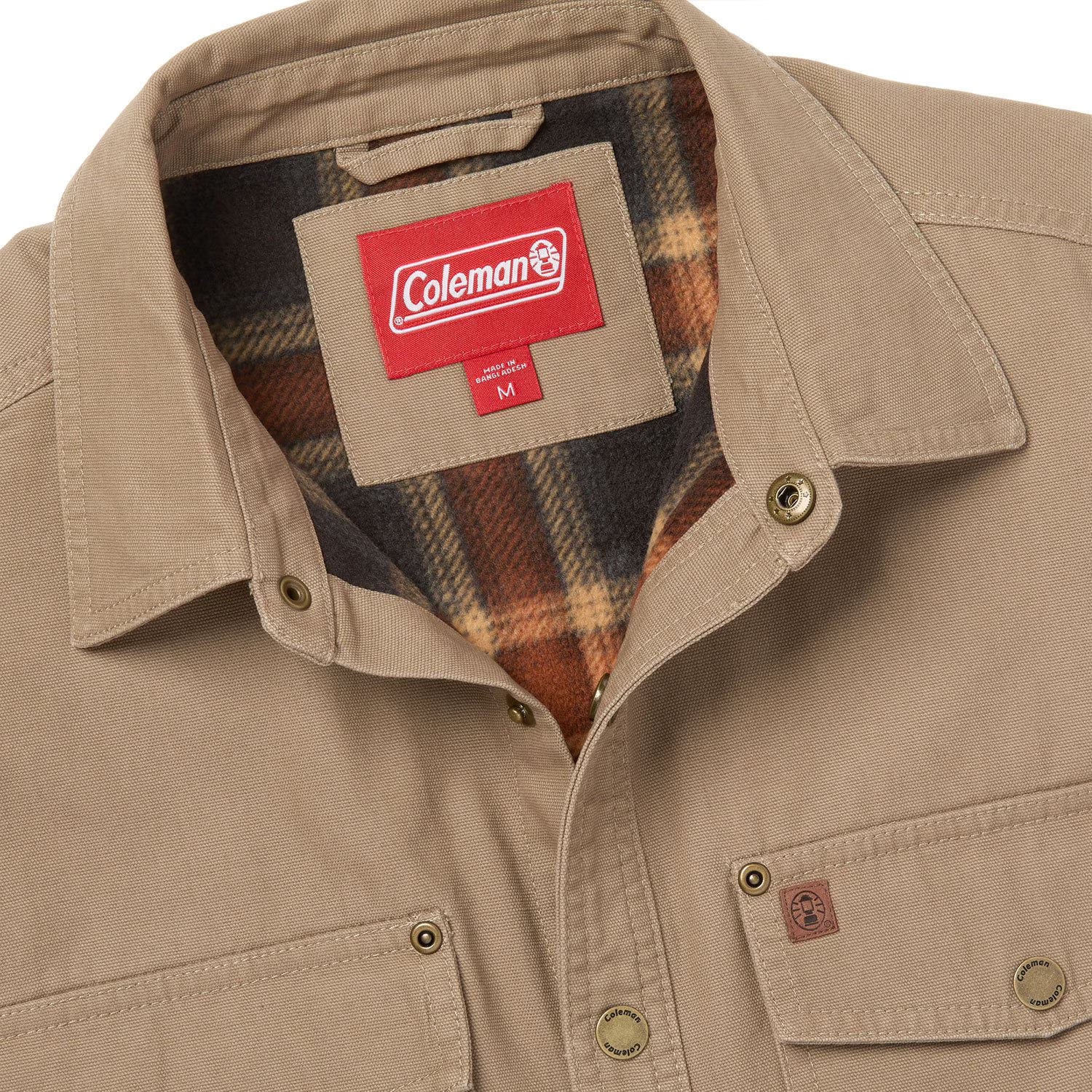 Coleman Men's Fleece Lined Canvas Shirt Jacket - SCF5H4533