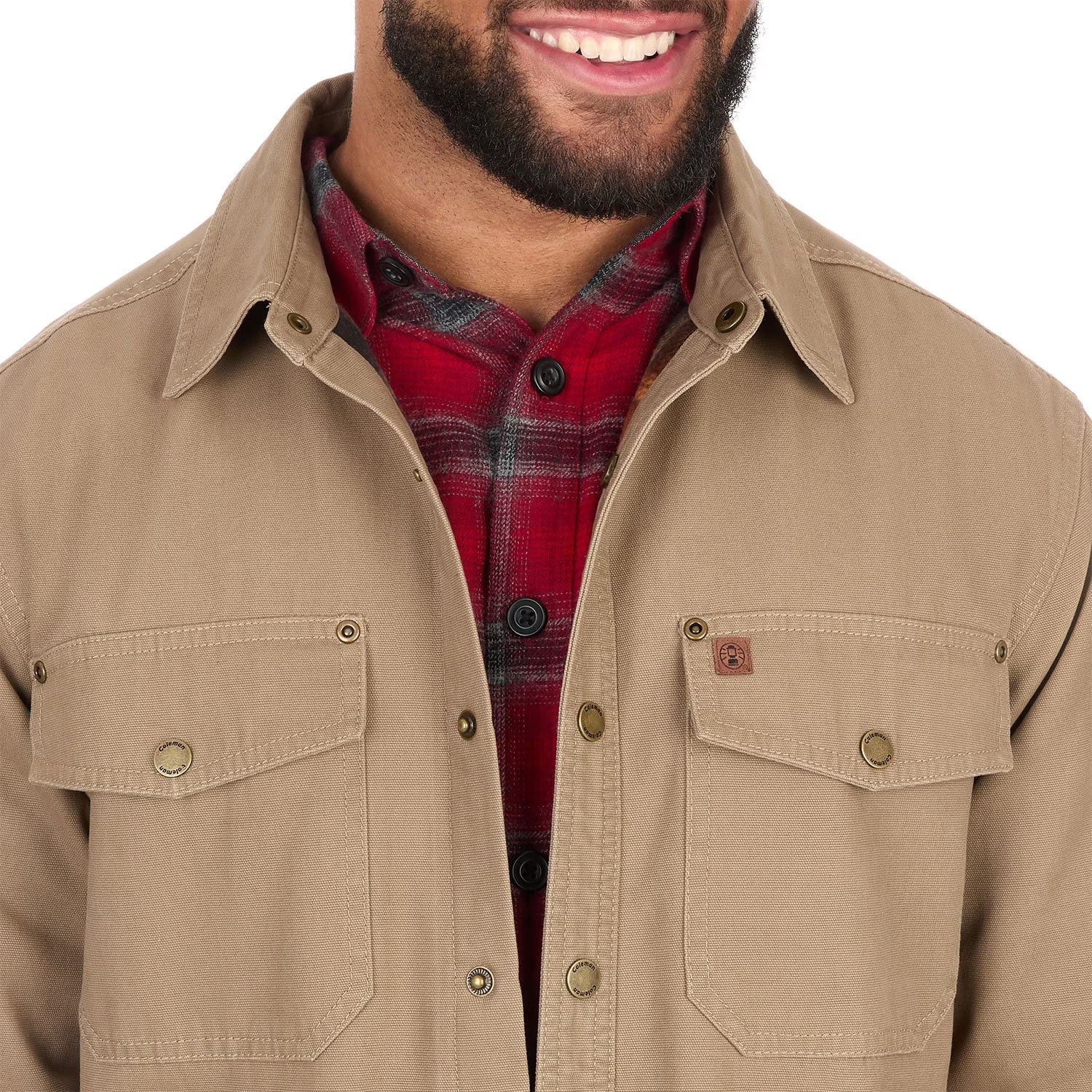 Coleman Men's Fleece Lined Canvas Shirt Jacket - SCF5H4533