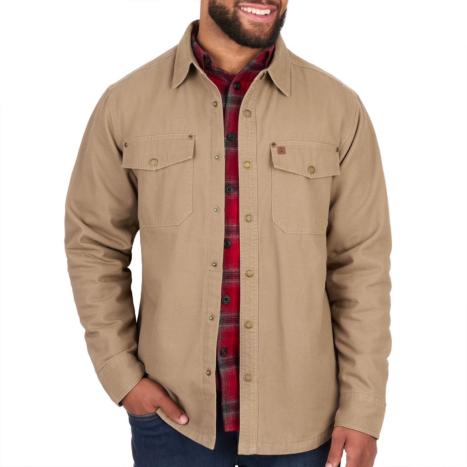 Veste-chemise doublée polaire en toile pour homme Coleman - SCF5H4533
