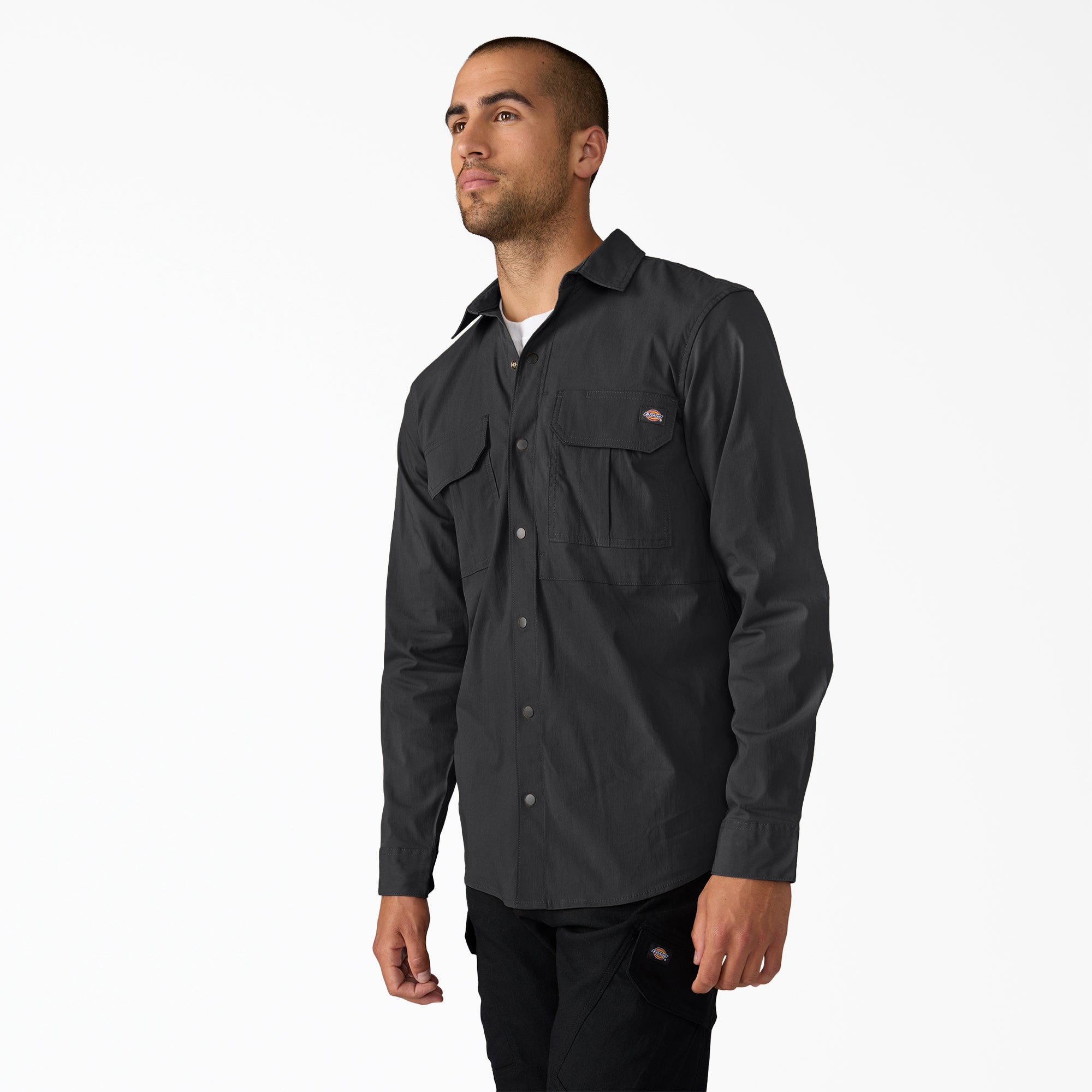 Chemise de travail tissée à manches longues en popeline Dickies Tradebuilt Utility pour hommes A879P