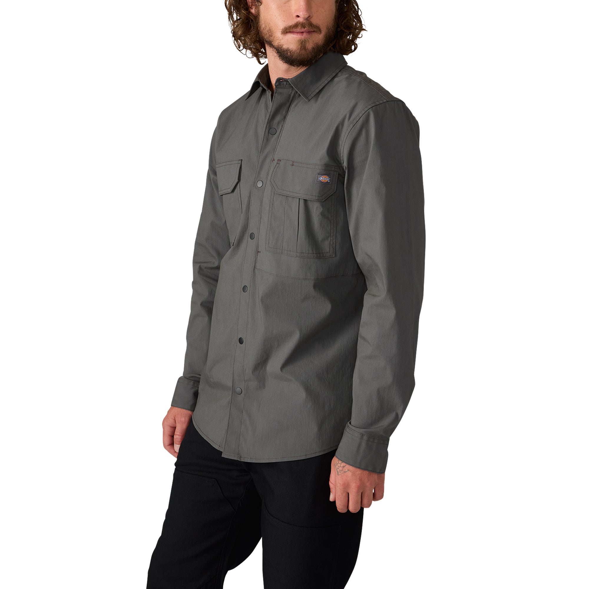 Chemise de travail tissée à manches longues en popeline Dickies Tradebuilt Utility pour hommes A879P