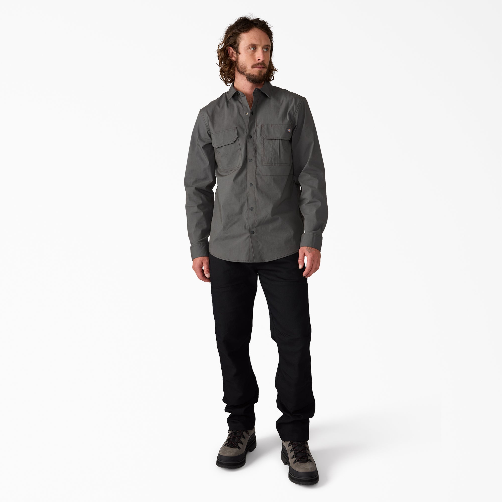 Chemise de travail tissée à manches longues en popeline Dickies Tradebuilt Utility pour hommes A879P