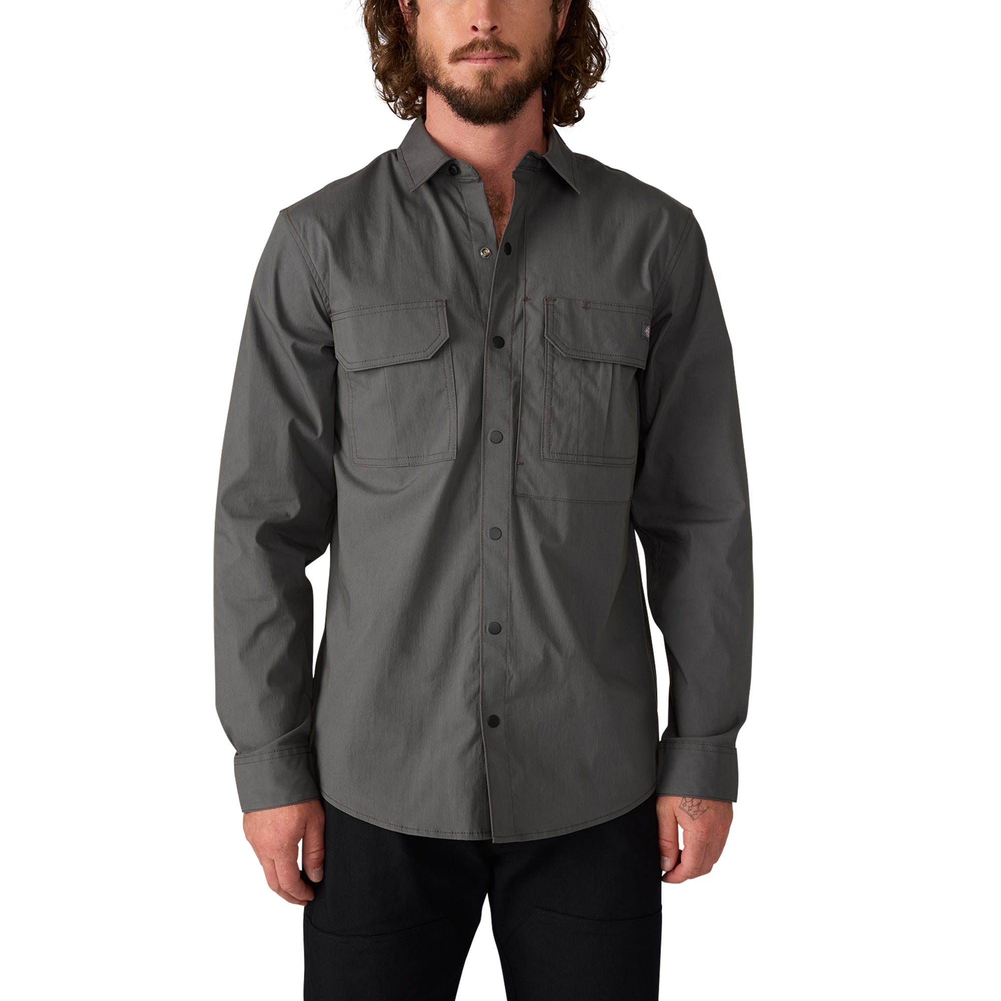Chemise de travail tissée à manches longues en popeline Dickies Tradebuilt Utility pour hommes A879P