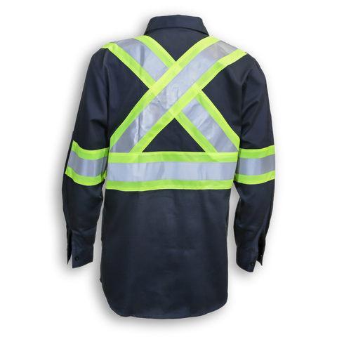 BIG K 100% Cotton Hi-Vis Button-Up Work Shirt BK555