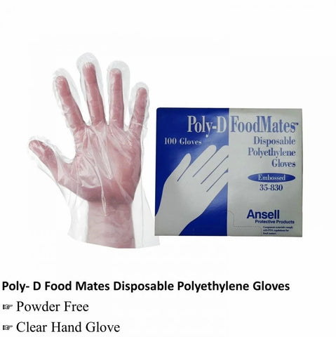 Poly-D Food Mates Disposable Polyethylene Gloves - 35-830