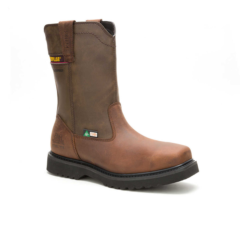 CAT Men's Hudson Pull-On Waterproof Steel Toe CSA Work Boot