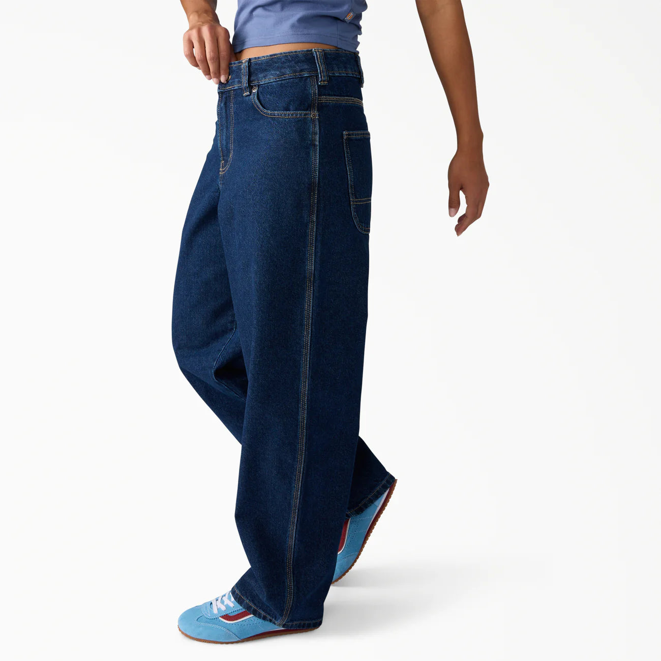 Dickies Women's Loose Fit Mid Waist Tapered Work Jeans A885J