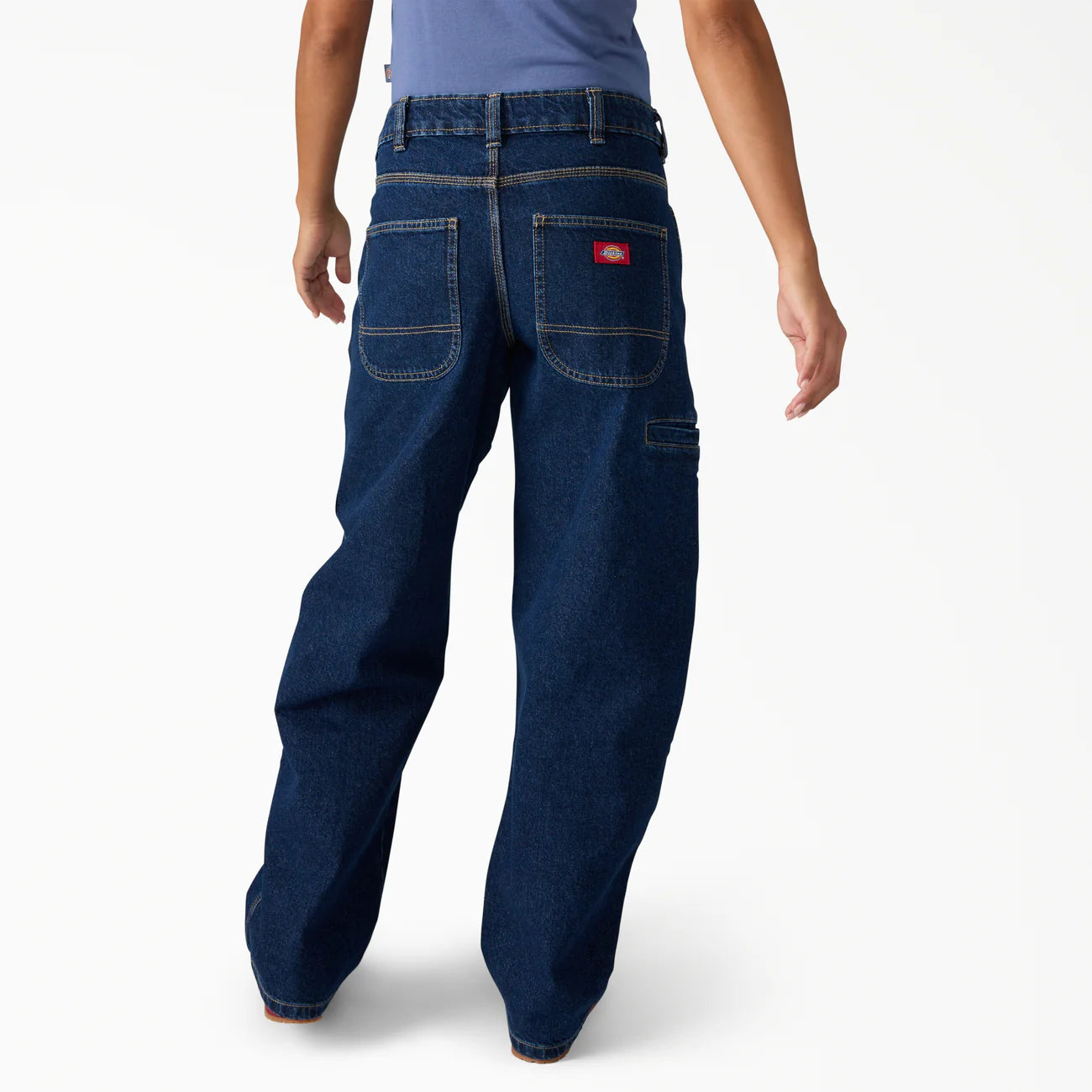 Dickies Women's Loose Fit Mid Waist Tapered Work Jeans A885J