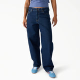 Dickies Women's Loose Fit Mid Waist Tapered Work Jeans A885J