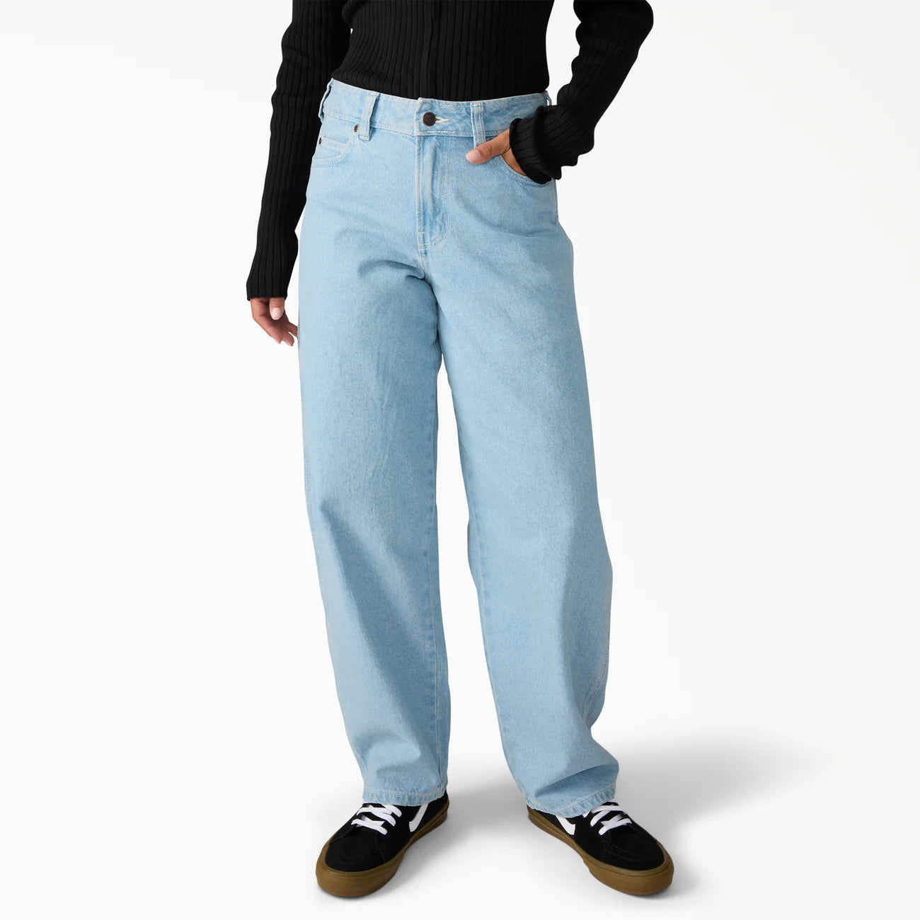 Dickies Women's Loose Fit Mid Waist Tapered Work Jeans A885J