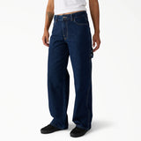 Dickies Women's Loose Fit Mid Waist Straight Carpenter Jeans A889Y
