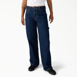 Dickies Women's Loose Fit Mid Waist Straight Carpenter Jeans A889Y