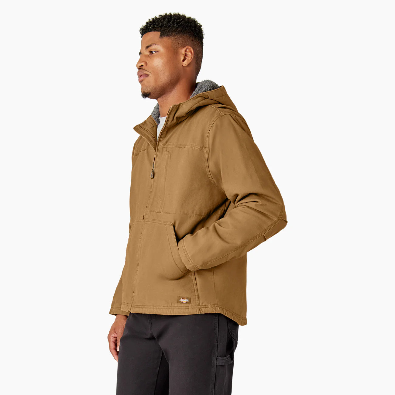 Blouson Dickies en toile, doublé molleton à poils longs pour homme - TJ360