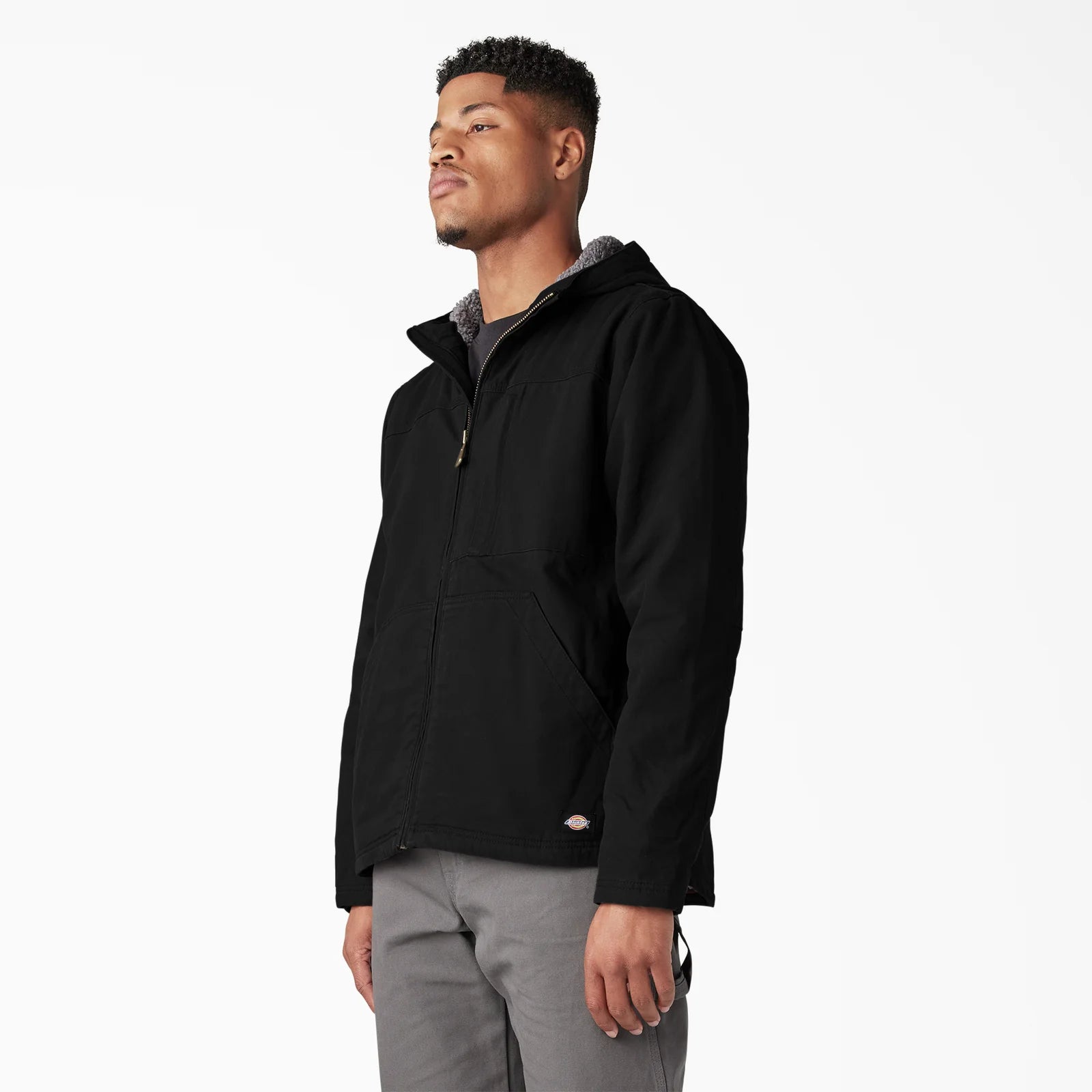 Blouson Dickies en toile, doublé molleton à poils longs pour homme - TJ360