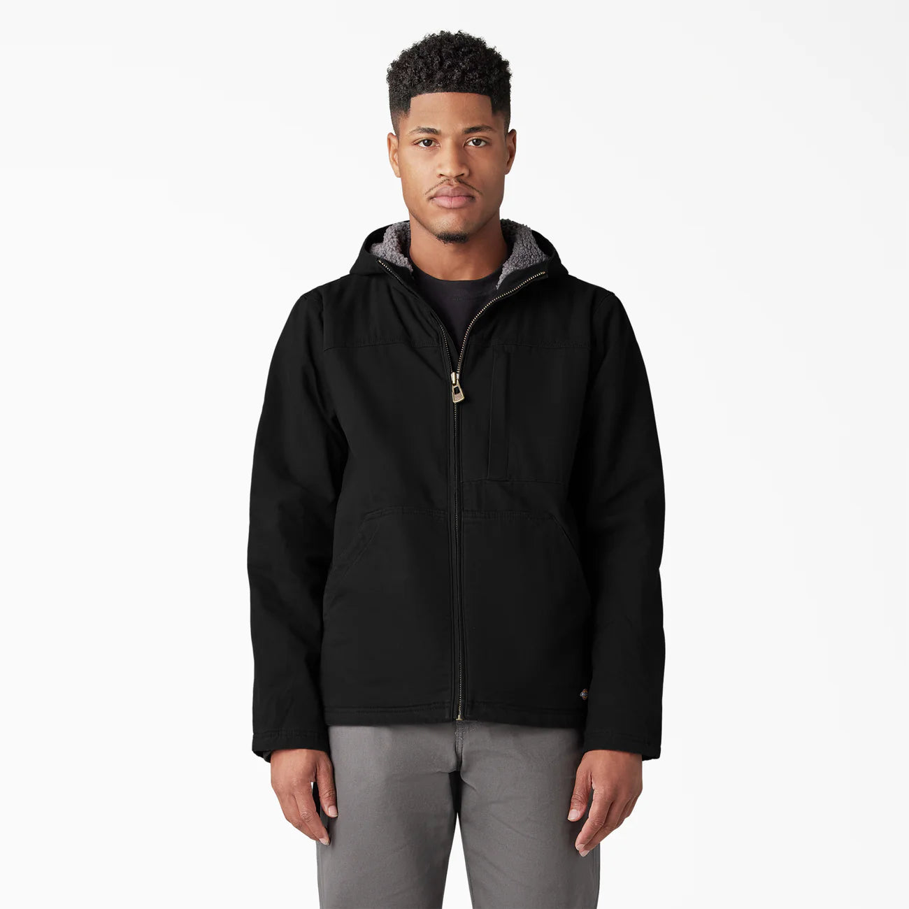 Blouson Dickies en toile, doublé molleton à poils longs pour homme - TJ360