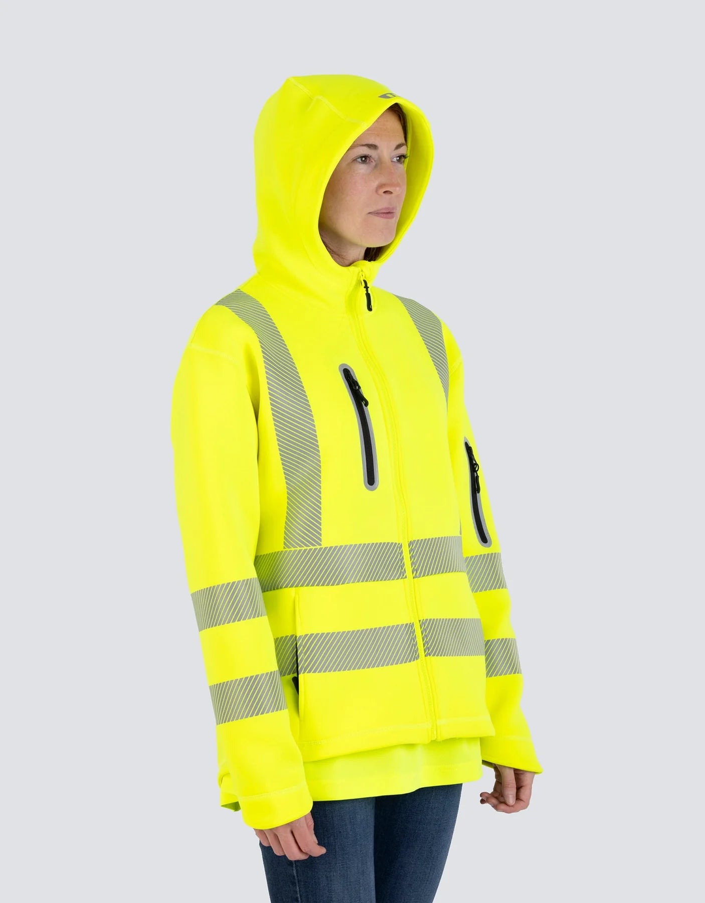 Forcefield Women's Lime Technical Safety Zip-Up Softshell Hoodie