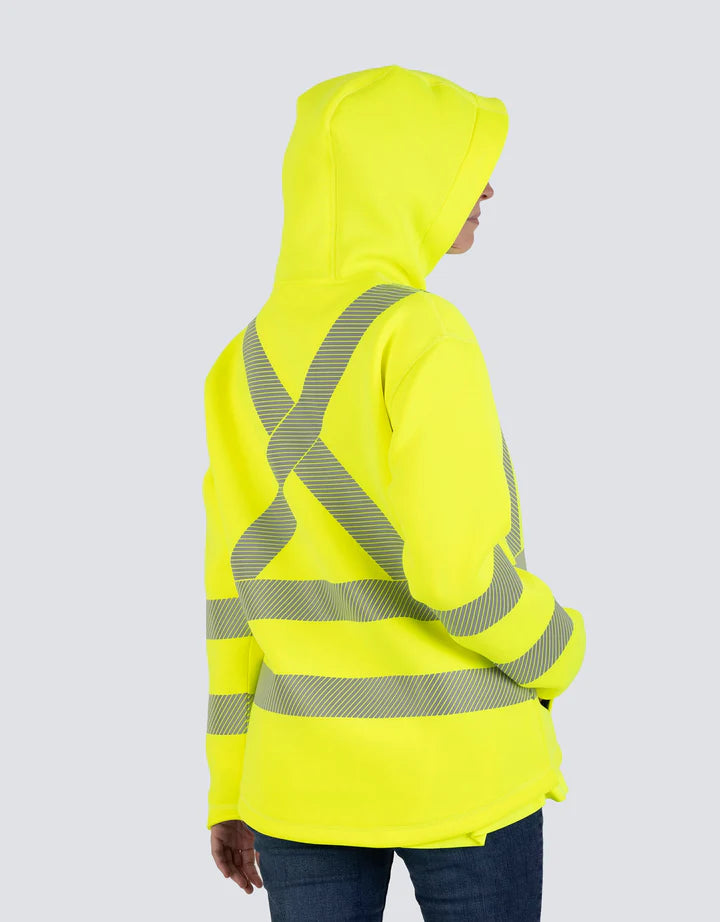 Forcefield Women's Lime Technical Safety Zip-Up Softshell Hoodie
