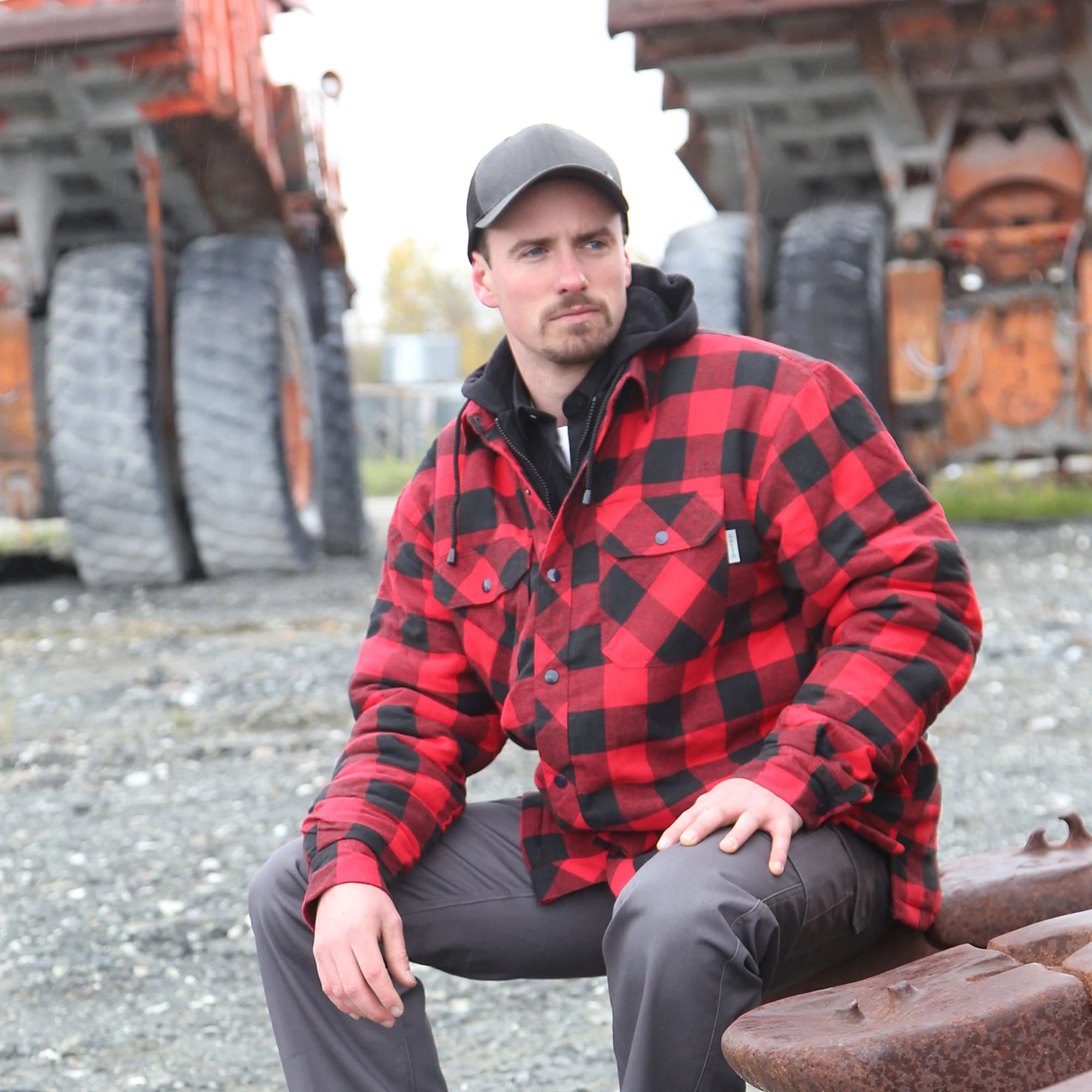 Gatts WorkWear Men's Lined Flannel Hooded Work Shirt - 626DCF