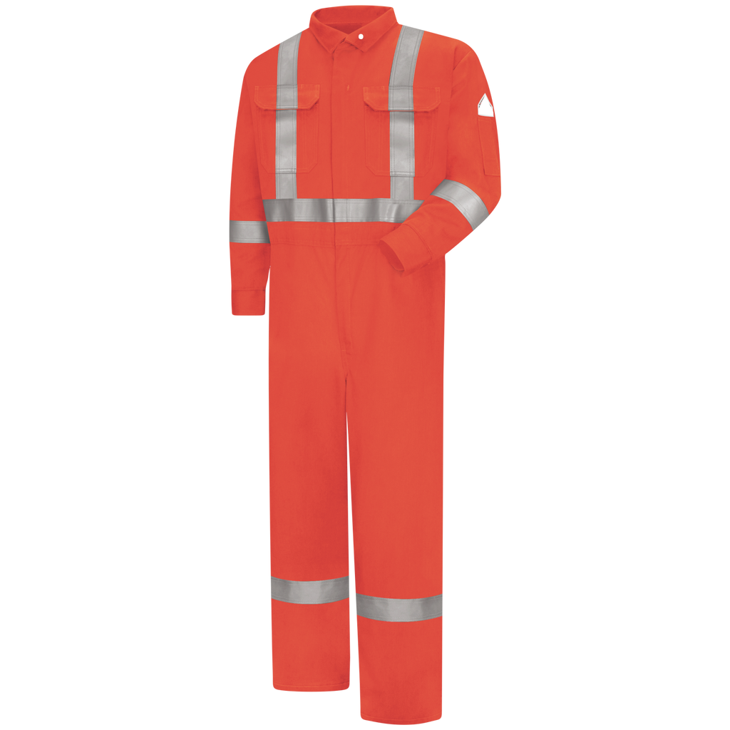 Bulwark Men's Premium FR Orange Coverall with Reflective Trim