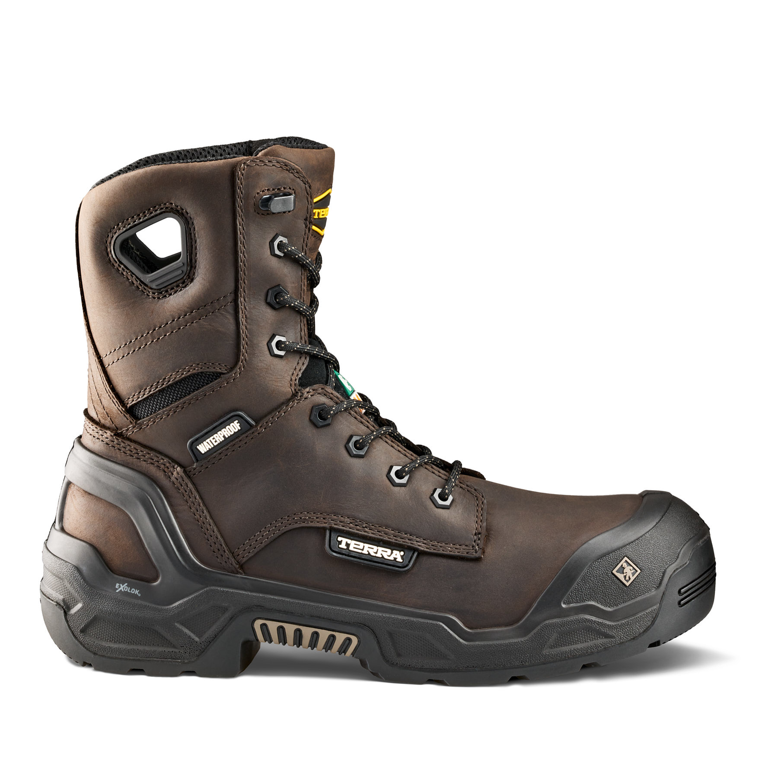 Botte de travail Terra Men's Exile 25 - 8 po, imperméable, avec embout de protection en composite, conforme aux normes CSA
