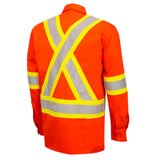 Pioneer FR-TECH Hi-Viz Flame Resistant Safety Shirt-Orange