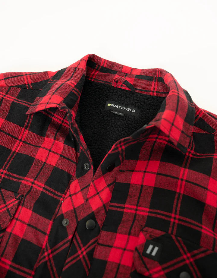 Forcefield Plaid Sherpa-Lined Flannel Shirt Jacket 024-LC53QFSH