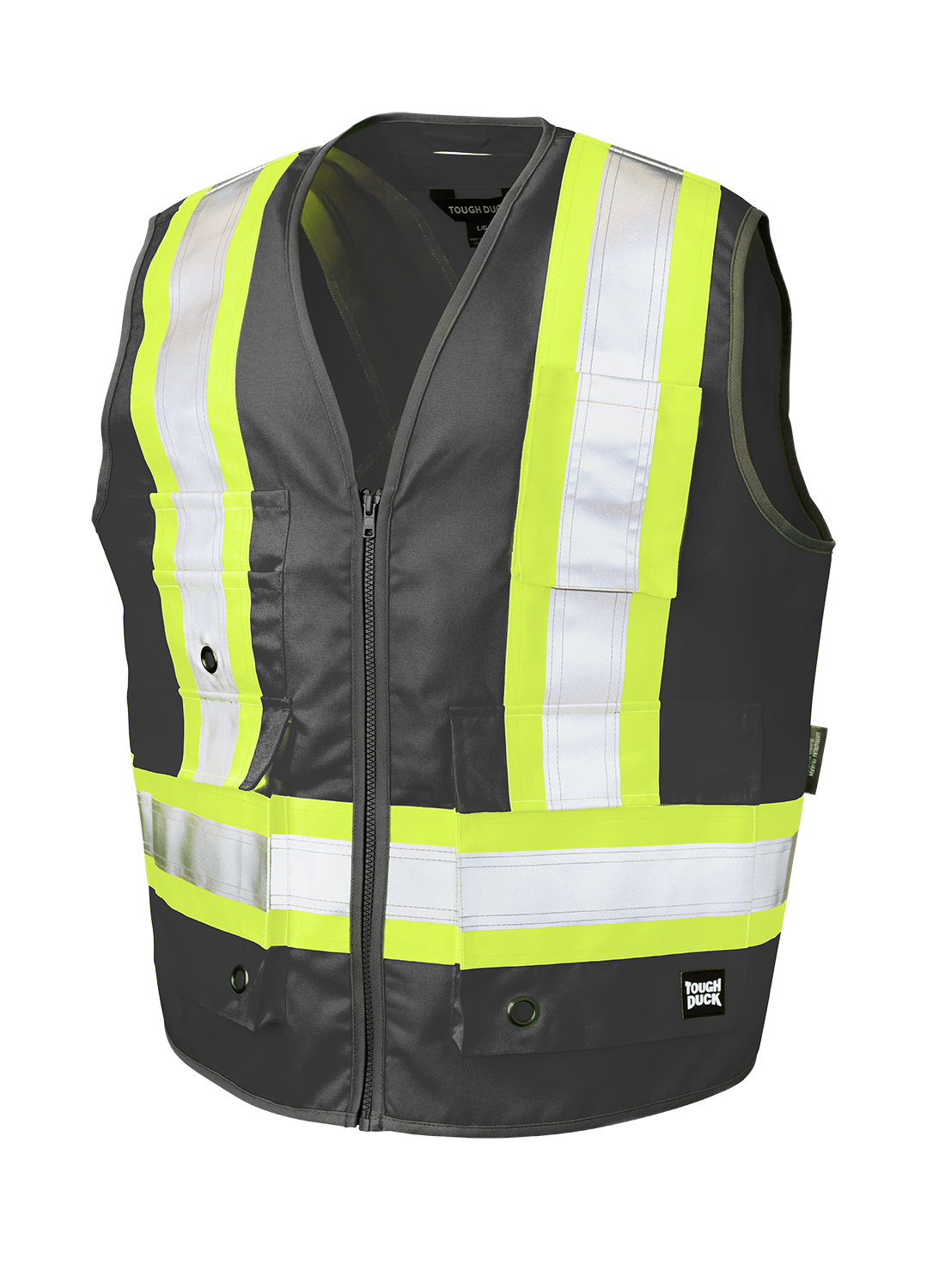 Tough Duck Gilet haute visibilité de luxe en sergé de polyester SV12