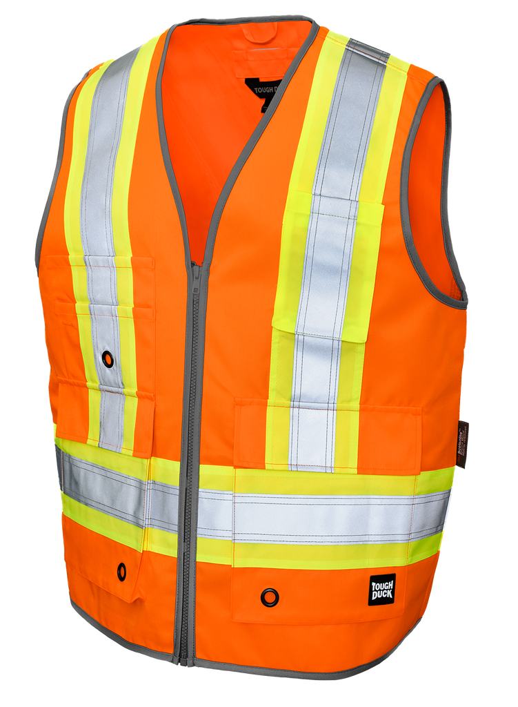 Tough Duck Poly Twill Deluxe Safety Vest SV12