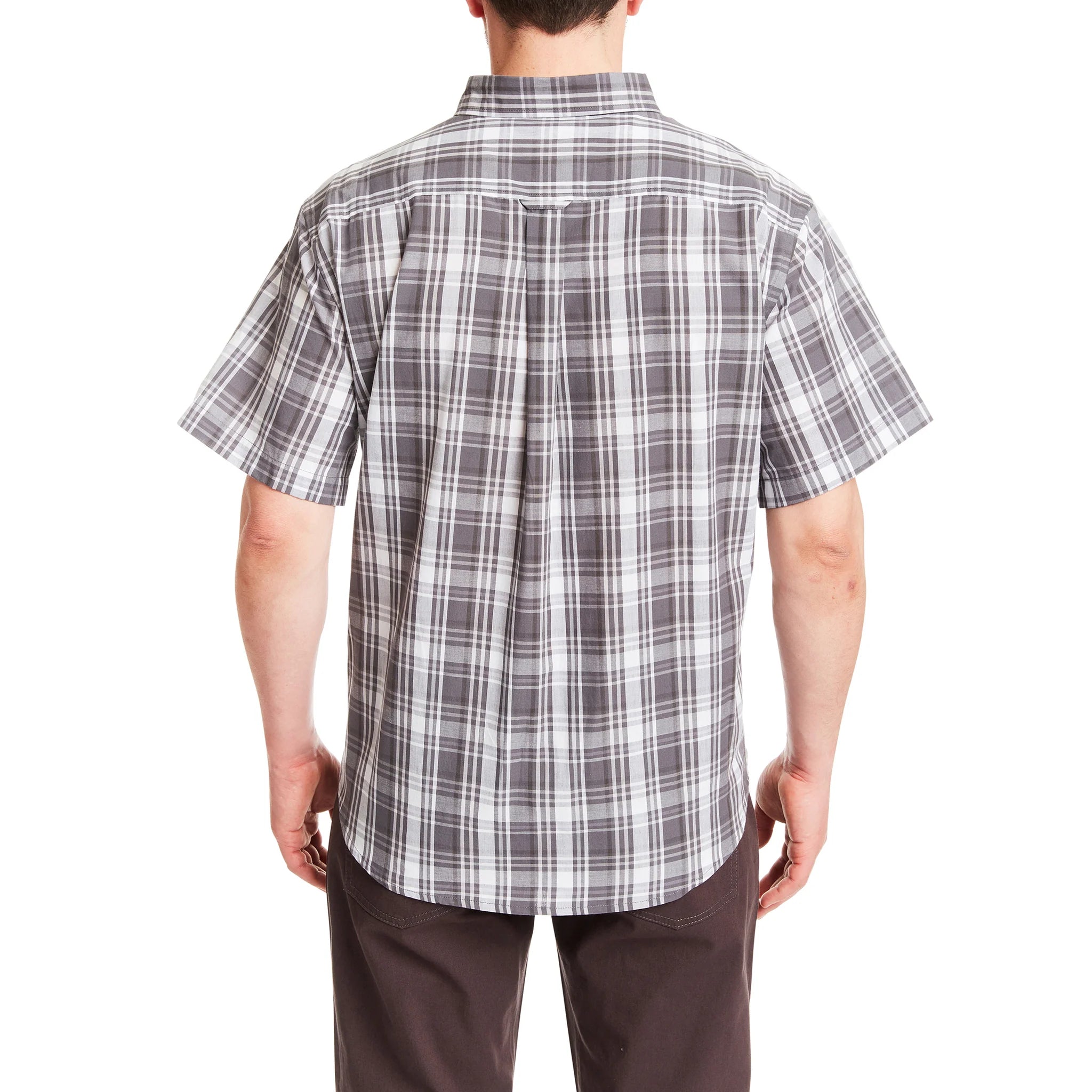 SMITH'S Men's Woven Short Sleeve Checked Work Shirt - S3153