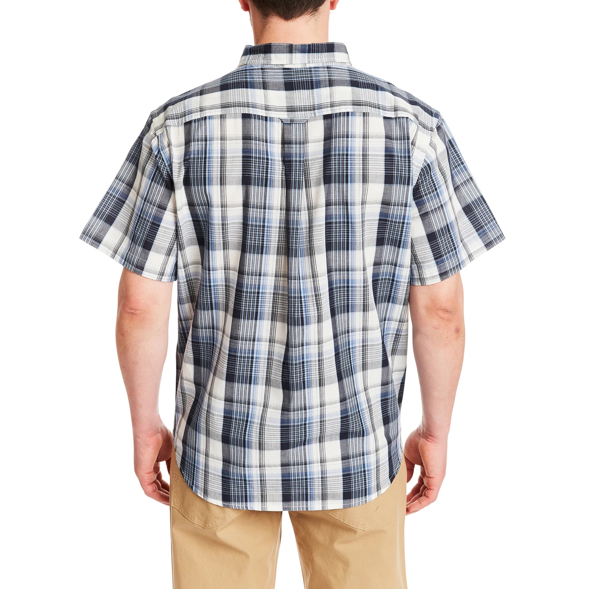 SMITH'S Men's Woven Short Sleeve Checked Work Shirt - S3153