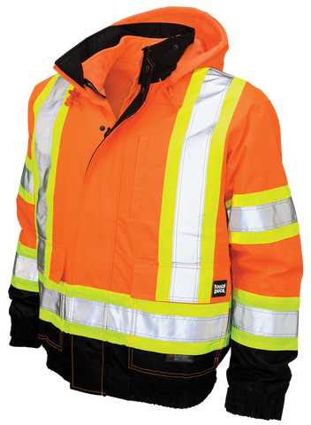 Tough Duck Poly Oxford 3-In-1 Safety Bomber with Fleece Liner - S413