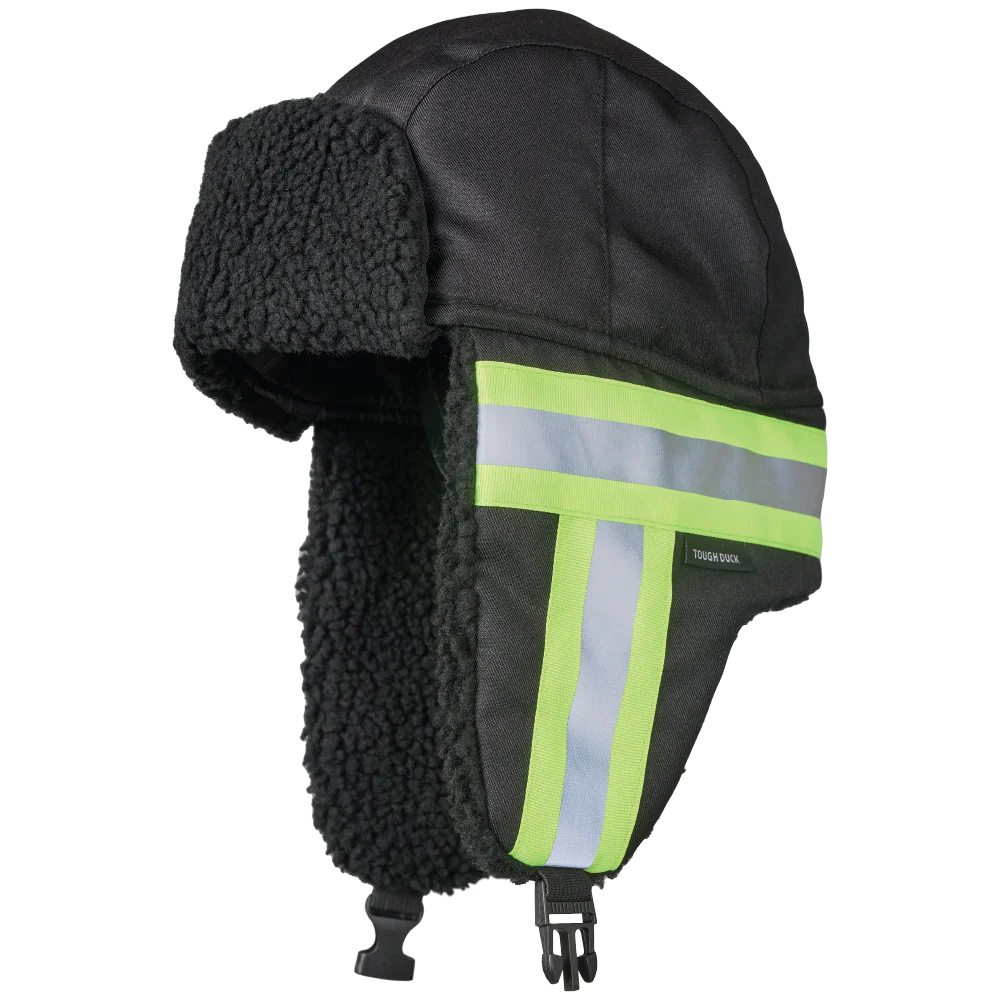 Tough Duck  SA13 - Hi-Vis Aviator Hat with Contrast Tape Backing