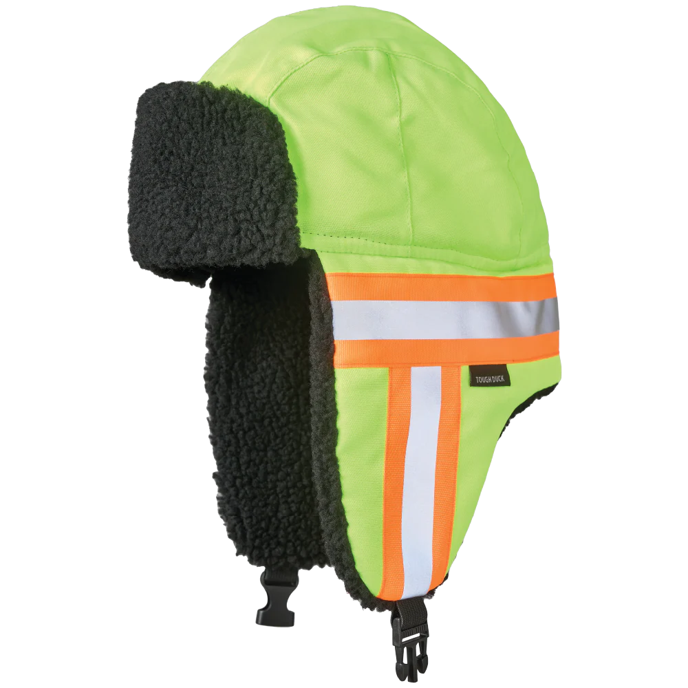 Tough Duck  SA13 - Hi-Vis Aviator Hat with Contrast Tape Backing