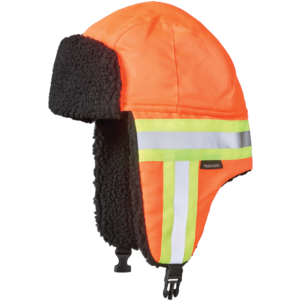 Tough Duck  SA13 - Hi-Vis Aviator Hat with Contrast Tape Backing