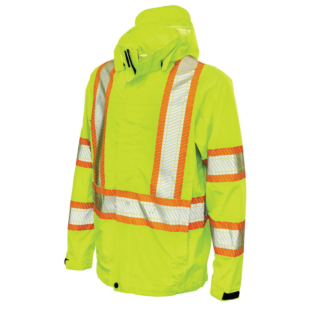 Tough Duck Packable Ripstop Safety Rain Jacket - SJ05