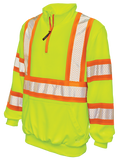 Tough Duck Quater Zip Hi-Vis Pullover SJ19