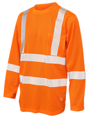 Tough Duck ST08 - MicroMesh Long Sleeve Hi-Vis T-Shirt with Pocket