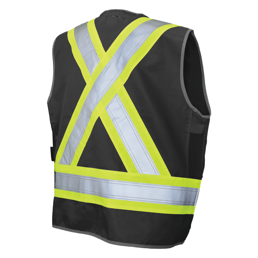 Tough Duck Gilet haute visibilité de luxe en sergé de polyester SV12