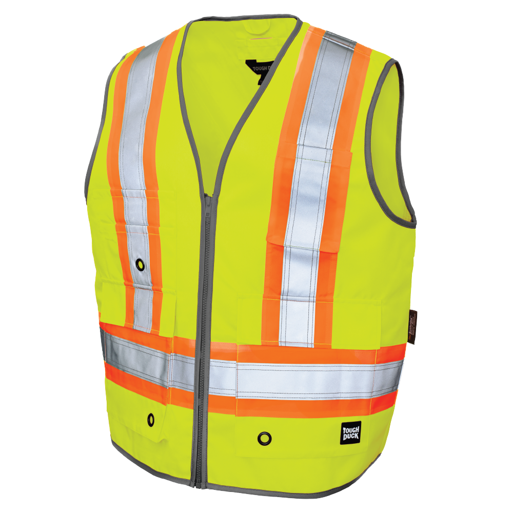 Tough Duck Gilet haute visibilité de luxe en sergé de polyester SV12